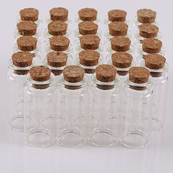 24 kpl 10 ml lasipulloa korkkitulpilla DIY-koristelu Mini lasipullot Korkkiviesti Lasipullo Pullo Korkki Pienet lasipullot Purkit Korkit