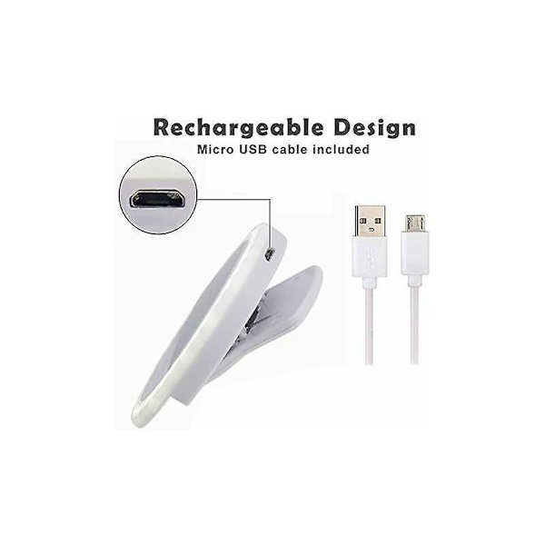 2 stk 28LED Selfie Lys LED Selfie Klips Lys Gjenladbar Dimbar Klips Ring Lys Bærbar Fyll Lys for Bærbar PC, Kamera, 85*85*27MM