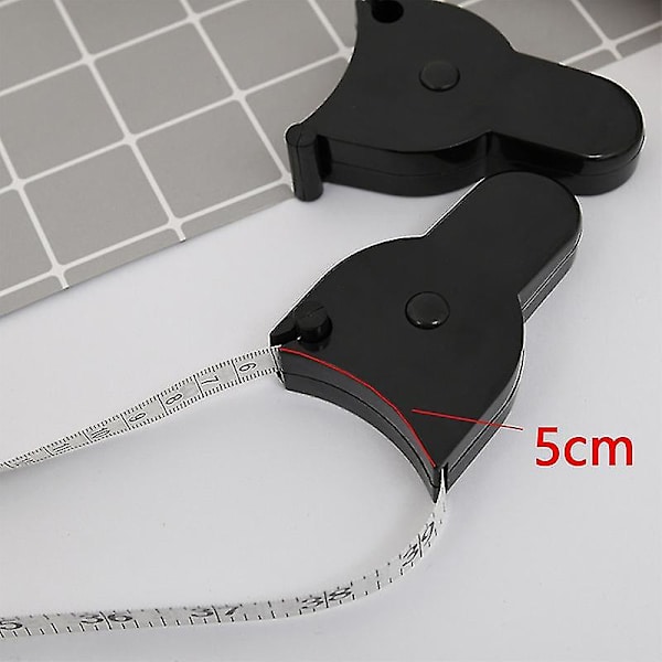 Självdragande måttband för kroppen 150 cm/60 tum Sy Sömnad Skräddarsydd Måttband Meter Film För Midja Bröst Ben, vit