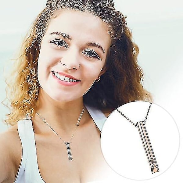 2 st Mindful Halsband för Stresslindring, Halsband för Medveten Andning, Ångestvisselpipa Halsband för Vanebaserade Andningsövningar, Ångestlindring（svart-guld)