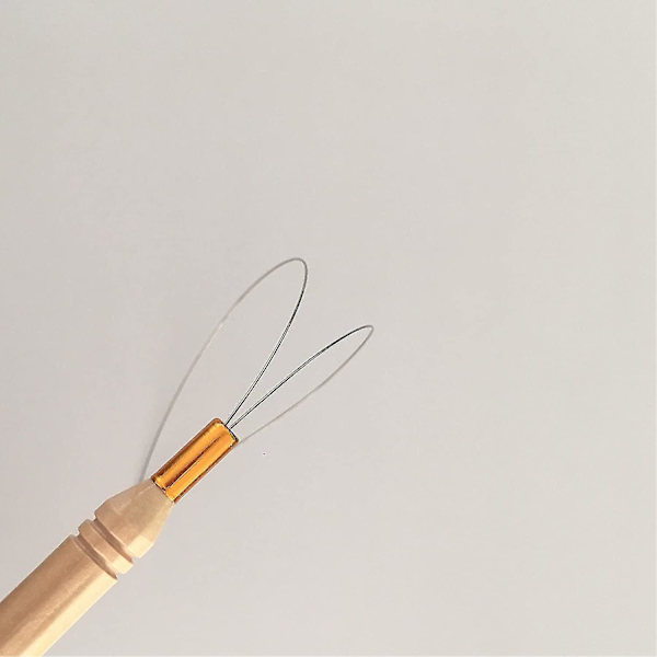 Hår Extensions Loop Needle Threader Pulling Hook Tool Och Bead Device Tool För Hår Eller Fjäder Extensions - Trä Och Rostfritt Stål 3st