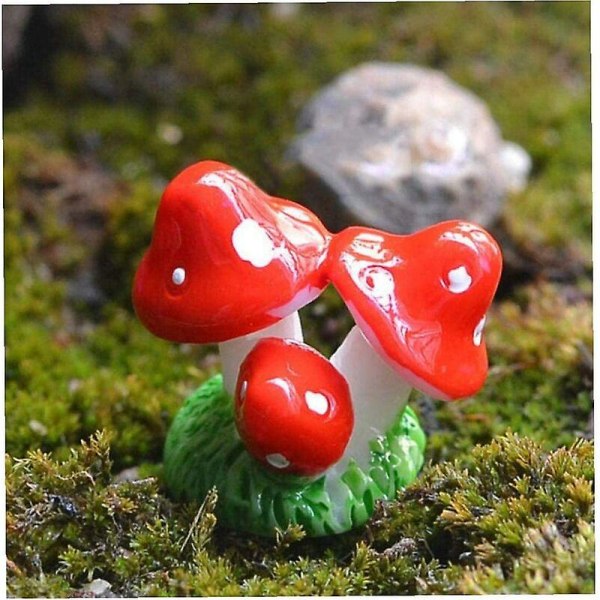 5 stk Miniatyr soppmodell, landskapsharts, mikrohagedekorasjon, terrarium, sopp, kakepynt, ornamenter, håndverk