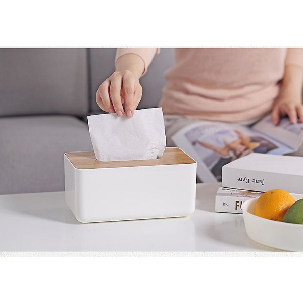 Tissue Box-hållare, Tissue Box Lock Trälock Servetthållare Trä ansiktsvävnadslåda