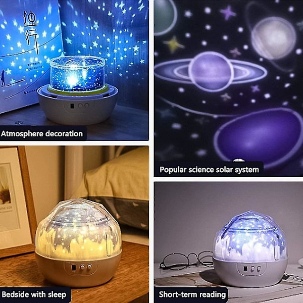 Kid Universe Planet Moon Starry Night Light Projector Bedroom Space