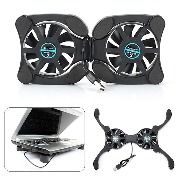 Octopus-formet bærbar foldbar notesbog bærbar computer dobbelt USB-ventilator køler kølebase