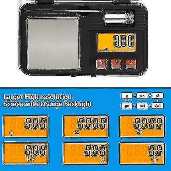 Högprecisionsproffs Digital Milligram Vågskala 200g/0.01g
