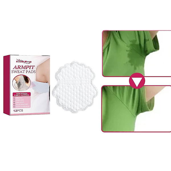 Vita Underarm Pads Klänning Kläder Perspiration Armhåla Vård Svettabsorberande 12x