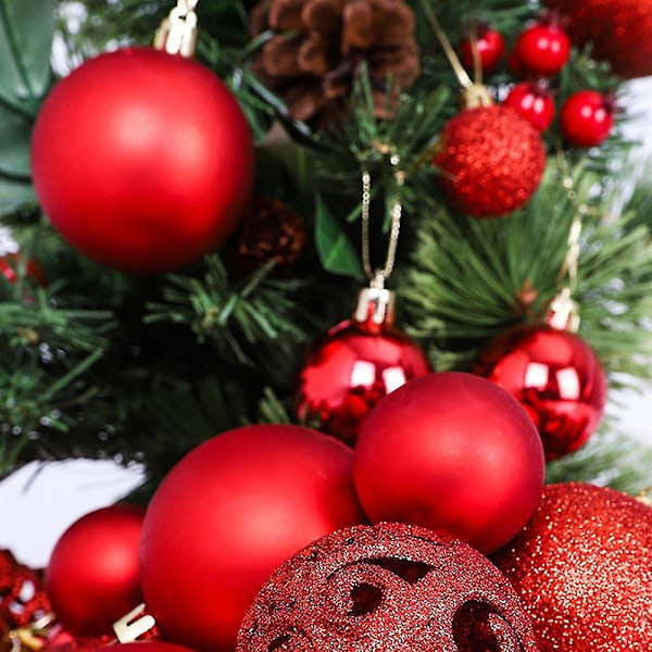 100 st Silver Julgranskulor i Olika Storlekar, Okrossbar Plast Julgranskulor, Jul