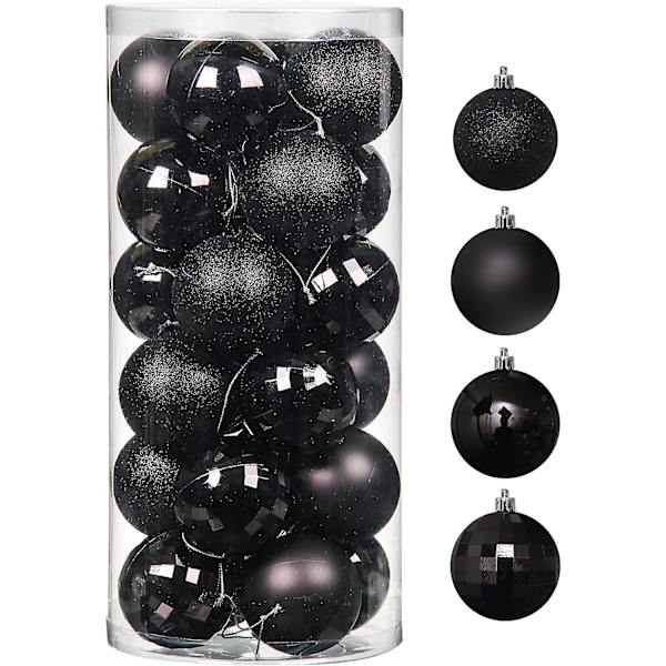 Baicccf 24 st julgranskulor 60 mm, oförstörbara, färgsortiment, dekorationer för fest, bröllop, hem, julgran (60 mm)