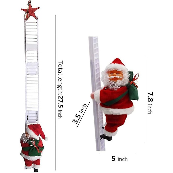 Elektrisk Klättrande Stege Tomte Julfigur Ornament
