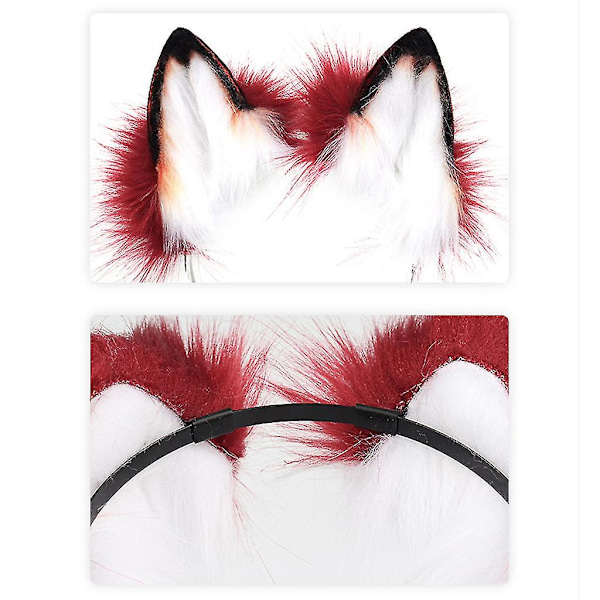 Plush Dyreører Hårbånd Håndlavet Ulveører Pandebånd Cosplay Party Props