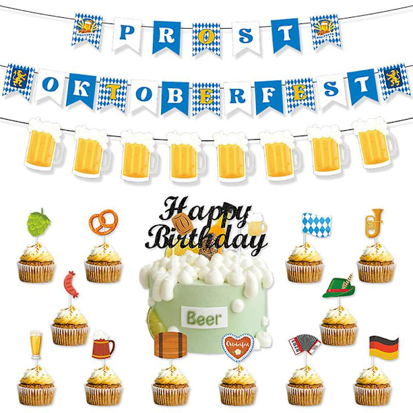 Oktoberfest Bayerisk Flagg - 2/3/4/5 Pakker Oktoberfest Bayerisk Flaggbanner For Tysk Oktoberfest-Temafestdekorasjoner (4 stk, sett 6)