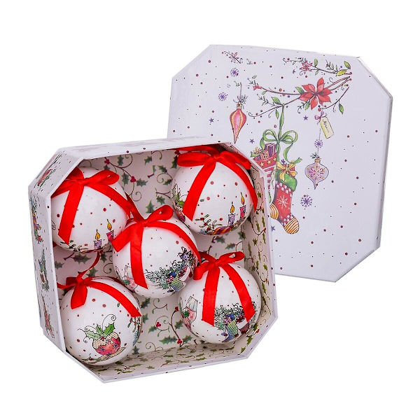 Julgranspynt Vita Flerfärgade Papperspolyfoamstrumpor 7,5 x 7,5 x 7,5 cm (5 stycken)