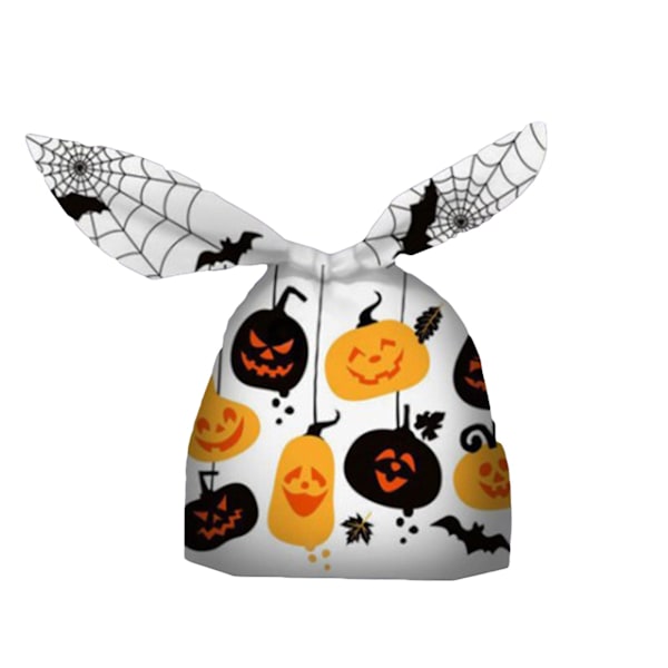 50 st Halloween Godispåsar Kaninöron Dekorera Lättvikts Återanvändbara Förpackningsväskor för Halloween（D）