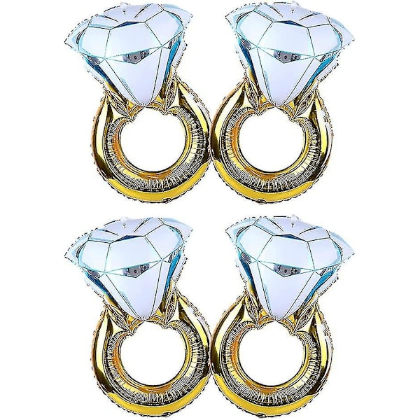 Stor Ballong Gull Diamantring Folieballong Oppblåsbar Bryllupsdekorasjon Helium Luft Valentinsdag Ballong Arrangement Festartikler (stor Ring)(5stk)