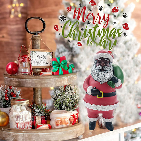 Julgranspynt Attraktiv Mini Cartoon Scenlayout Resin Klassisk Stil Tomte Dock Ornament för Hemmet