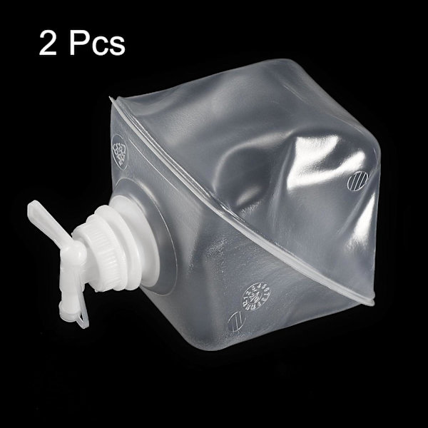 Hopfällbar Vattenbehållare Bärbar Förvaringsväska Kuberkanna med Kran Tätningslock för Utomhusvandring Camping Båtliv Simning 2-pack, 2L