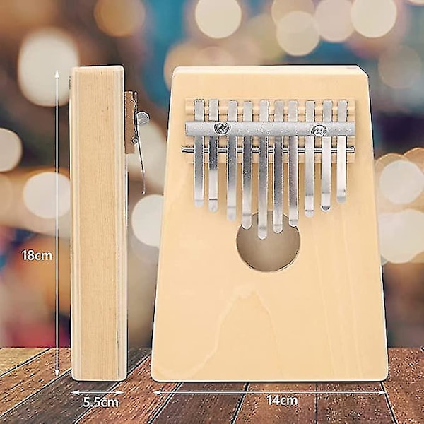 Kalimba Instrument 10 Taster Til Børn, Kalimba Tommel Klaver Musikinstrument Til Voksne Begyndere, Tommel Klaver Gave Til Familier, Bærbar