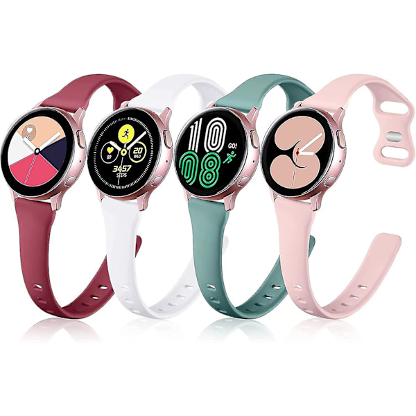 Kompatibel med Samsung Galaxy Watch 4 40mm 44mm Rem/classic 42mm 46mm Remme Mænd Kvinder,samsung Active 2 Watch Remme 40mm,20mm Blød Tynd Silikonrem