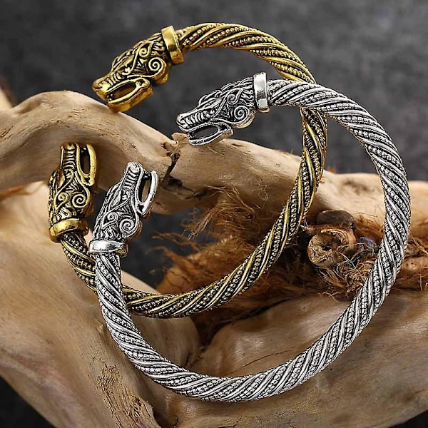 Mænds Ulvehoved Armbånd Smykker Modetilbehør Guld/sølvbelagt Armbånd Mænds Håndledsrem Manschet Armbånd