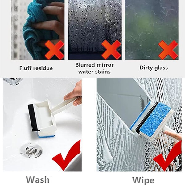 Glasssvamp rengjøringsbørste visker Speil glassflisrengjøringsbørste baderomsnal