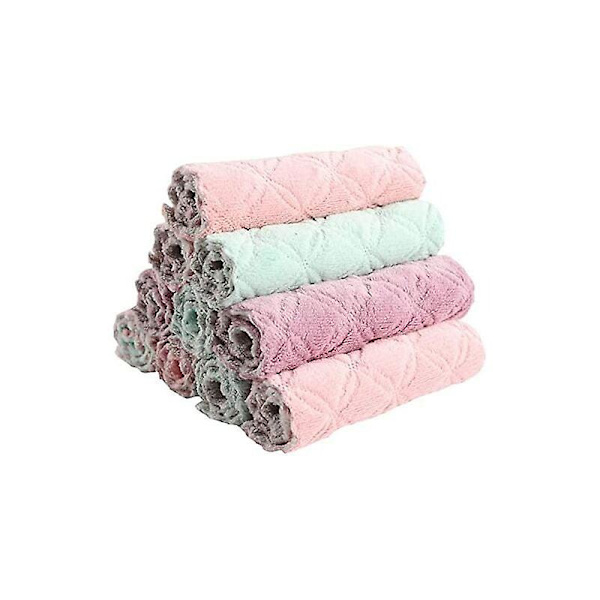 Mikrofiberkluter Rengjøringsklut for Bil Kjøkken Oppvask Baderom Flerfarget Blandingsfarger 25x25cm - 5stk