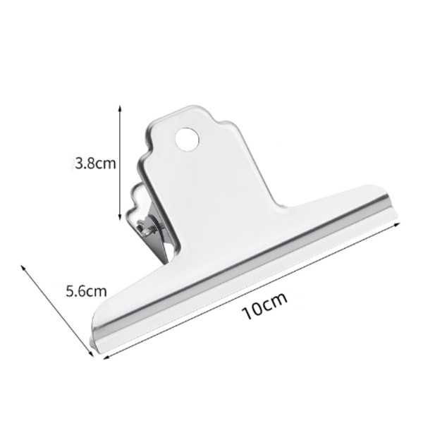 12 Bulldog Clips i rostfritt stål