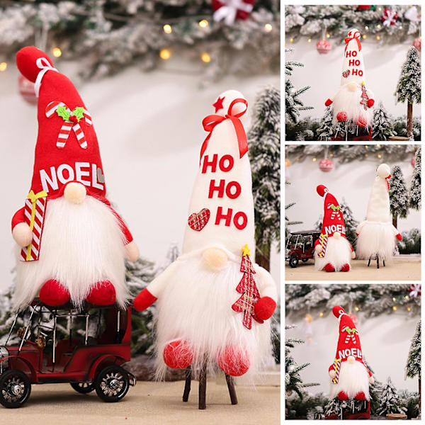 Ansiktslös Docka Kreativ Lätt Mjuk LED-Glödande Tomte Docka Juldekoration för Hemmet