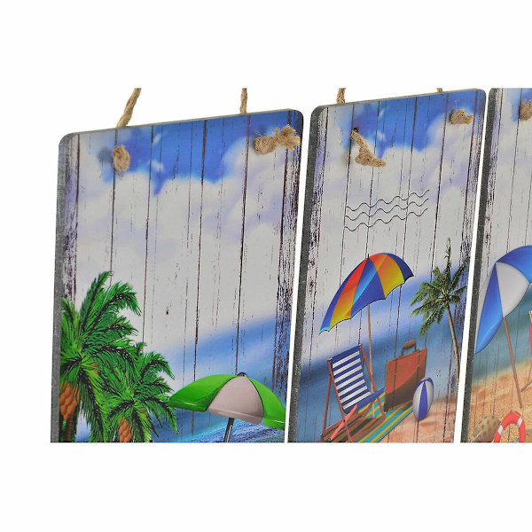 Väggdekoration DKD Home Decor Strand Medelhavet 20 x 1,6 x 30 cm (3 stycken)