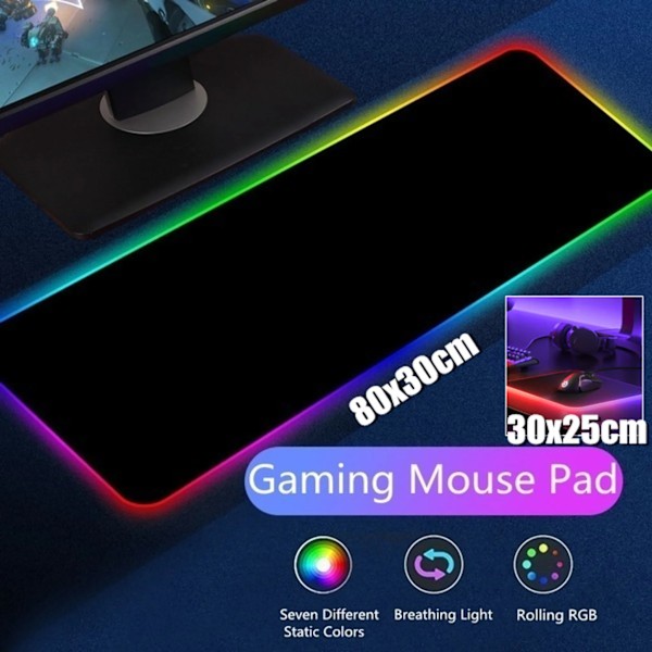 RGB Gaming Musmatta USB LED Gaming Musmatta Anti-Slip Matt PC Dator