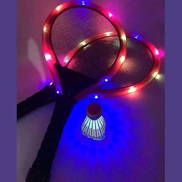 Familjeunderhållning Utomhus Nattljus Träning Led Badminton Racket Set Sport