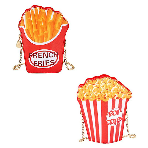 Cartoon Handväska Axelväska Messenger Bag Dam Axelväska Messenger Bag Handväska (Popcorn)