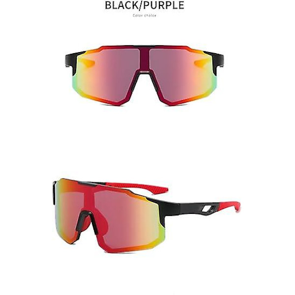 Urheilullinen Polarisoivat Aurinkolasit Pyöräilylasit Miehille-Naisille Täyskehyksiset Aurinkolasit UV400 Suoja Ski Goggles Ulkoilmapyöräily, Punainen