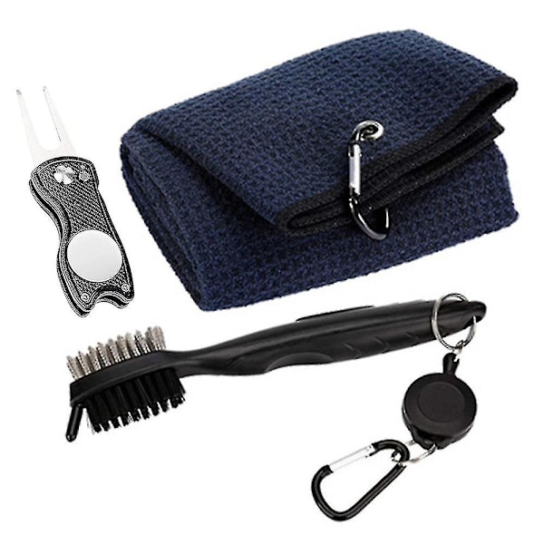 Golftillbehör Presentset Mikrofiber Våffelmönster Golfhandduk | Klubb Spårrengöringsborste