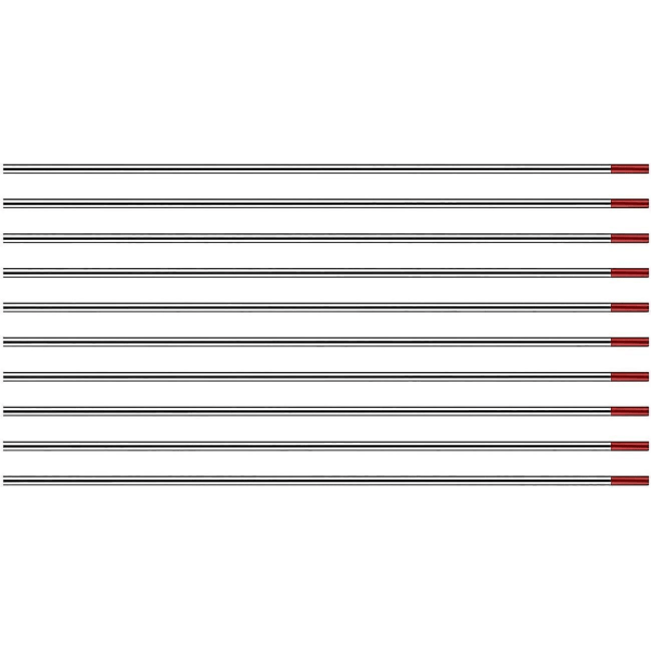 Sveisewolframelektroder med 2 % Thorium Wt20 (rød) 1,6 mm * 150 mm 10 stykker per pakke