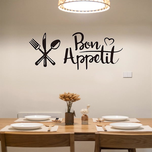 Bon appetit -seinätarrasetti - seinätarra - seinäkoriste olohuoneeseen, toimistoon, makuuhuoneeseen