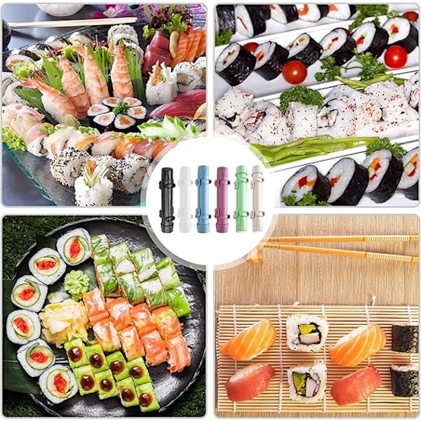 Sushi Maker, Sushi DIY-maskin, Sushi Bazooka, Sushi Matte, Rulle-maskin, Verktøy for rulling av grønnsaker og kjøtt, Kjøkkenutstyr, Sushi-verktøy (Grønn)