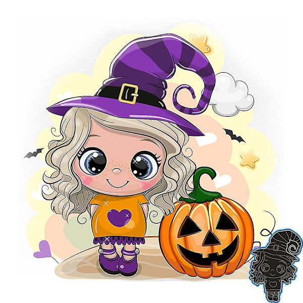 Halloween flicka metallskärningsformar stencil scrapbooking DIY album stämpelpapper bil