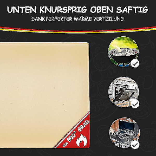 Pizza Sten Til Ovn Og Gasgrill, Køkkenudstyr Pizza Sten Grill Sten Pizza Slider - Fireclay Sten Pizza Sten Lavet Af Cordierit Til Ovn
