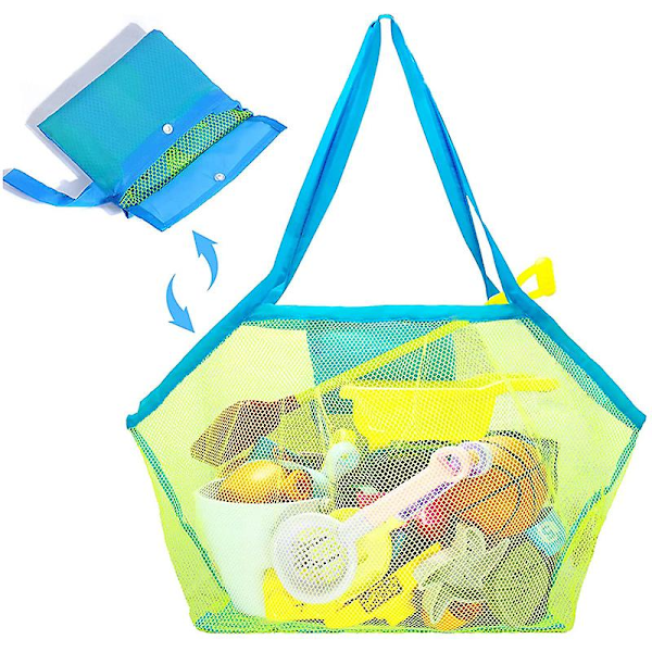 Udendørs strand mesh taske børn sand væk foldbar protable børn strand legetøj tøj taske legetøj opbevaring diverse arrangører rygsæk