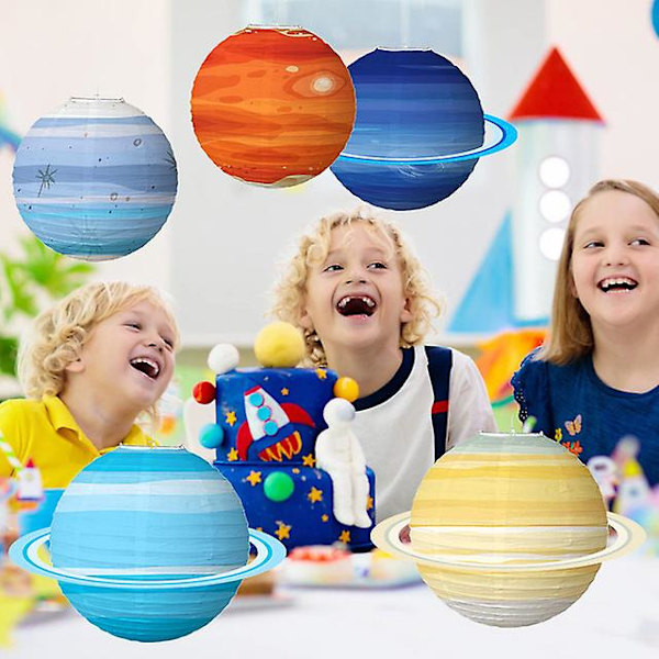 8 Pakke Planet Papirlykter Rom Klasserom Dekorasjoner Hengende Solsystem Planeter Lykt Planet Festartikler