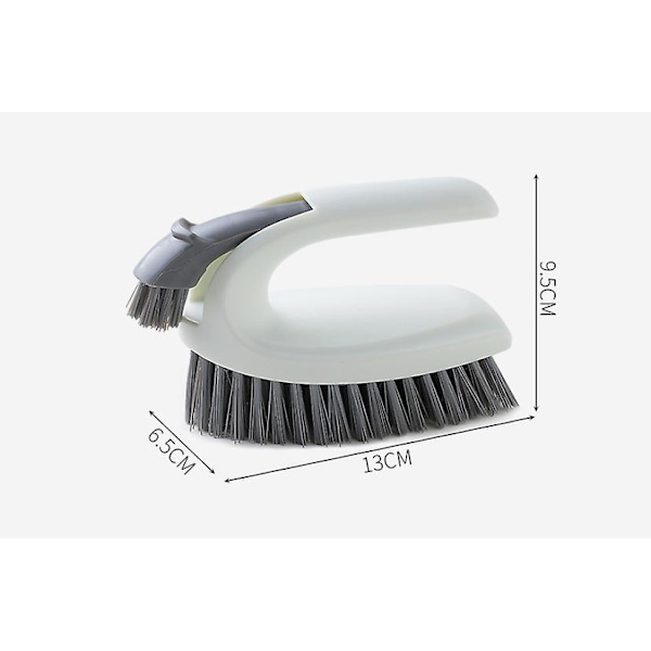 Multifunktionel børste, rengøringsbørste til hjem, badeværelse, køkken, udendørs, hvid, 9,5*6,5*13cm