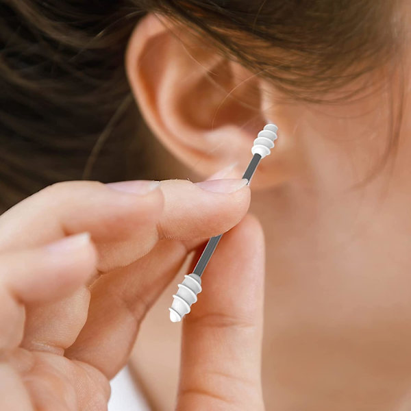 Silikonbomullspinnar Stick Återanvändbar Bärbar Och Rengörbar Öron Q-tips Grov Friktion Bomullspinnar För Öronrengöring Makeupgrön1st