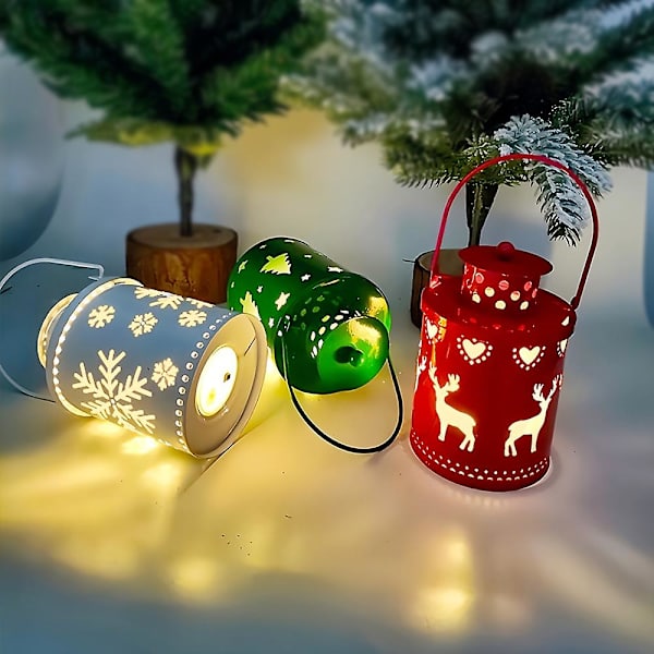 Julgran Ljus LED Liten Lykta Elektroniskt Ljus Kreativ Semester Dekoration Ornament (grön)