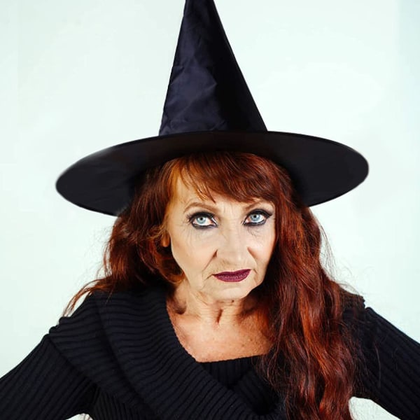 4 Pack Halloween Witch Hat Witch Cap -asusteena Halloween-joulujuhliin, musta