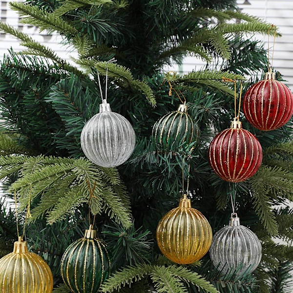 6 st/ask Julgranskulor Målade Julgranskulor Festlig Atmosfär Vackra Julgranskulor (Guld)