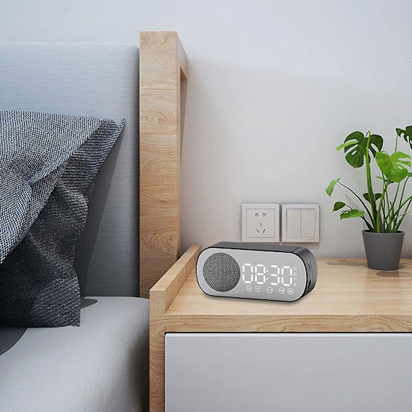 Klokke Radio, Sengeradio, Digital Vekkerklokke Speil Display Elektroniske Klokker Skrivebord Digital Klokke Radio