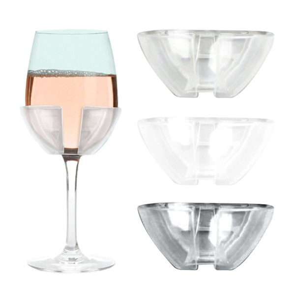 Väggmonterad Vinglashållare Enkel att Använda Spillfri Design Spårlös Lim Elegant Badrumsorganisatör för Rödvinsglas (Klar)