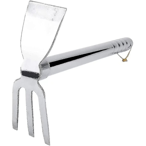 Hage Rake Spade, Grave Hacke Hageverktøy 2 i 1 Hacke og Rake, Heavy Duty Rustfritt Stål Grønnsak