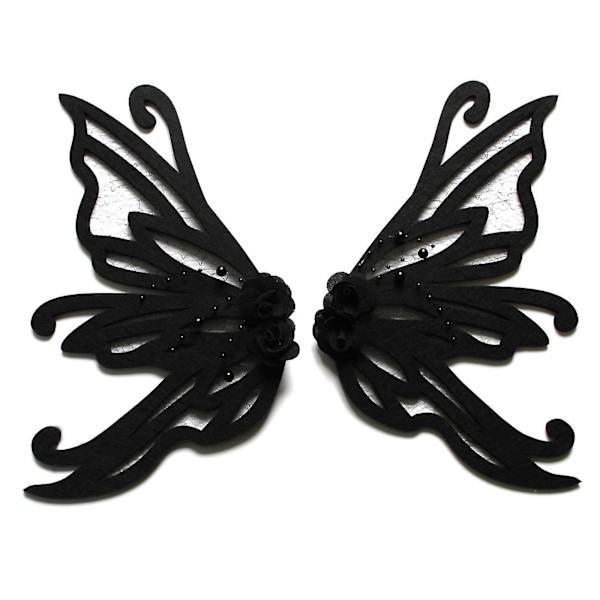 Häxa Stor Fjäril Hårklämma Halloween Svart Hårklämmor Barrettes För Semester
